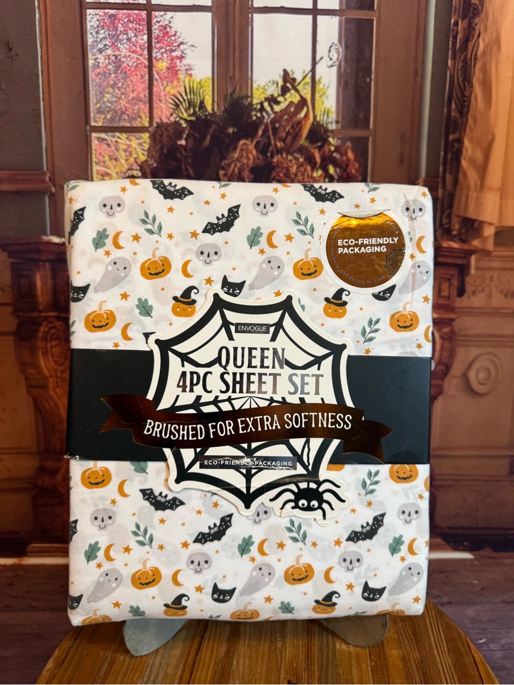 Envogue Queen 4-Piece Sheet Set NWT Halloween Summerween Soft